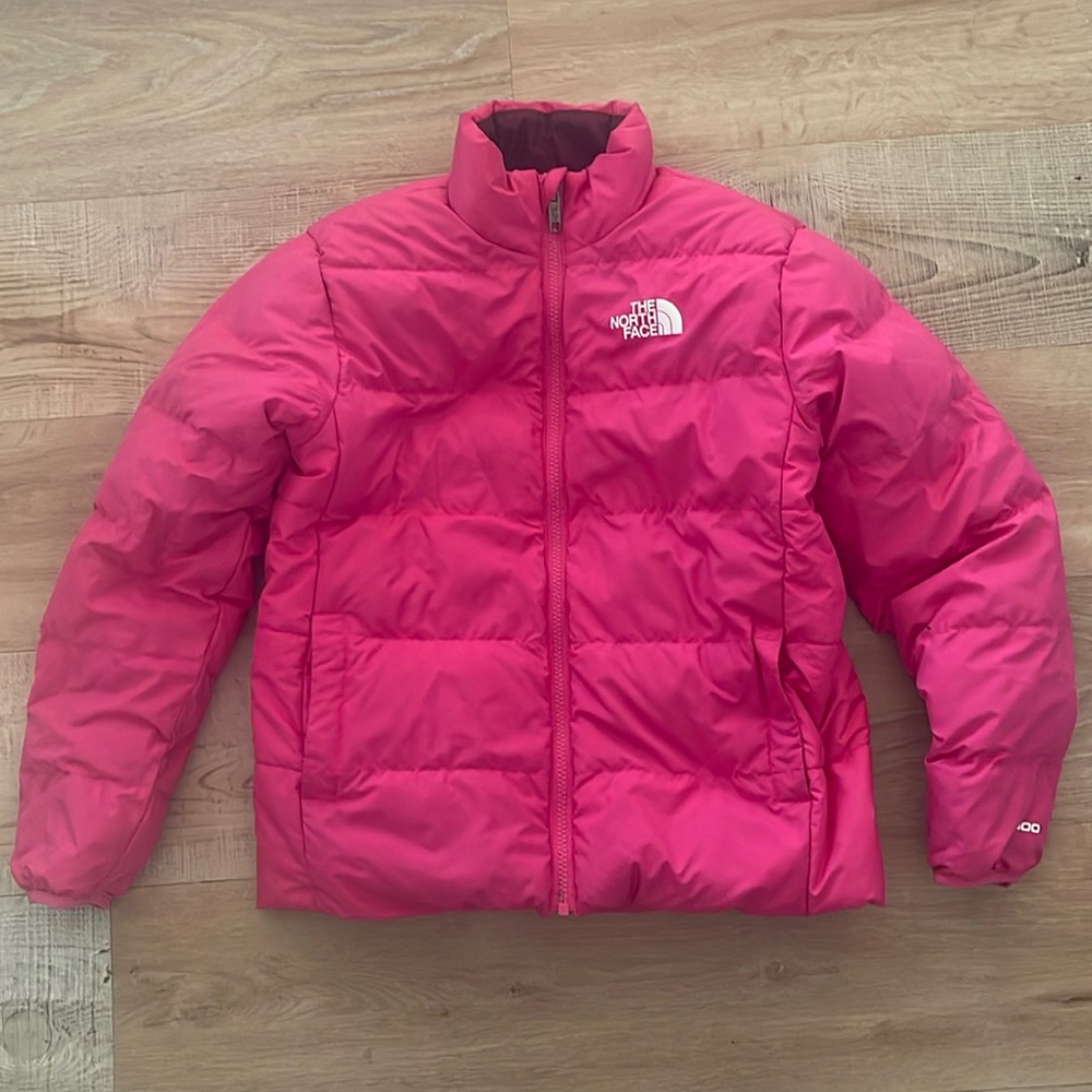Girls Reversible North Face Down Coat Youth Size Large 12